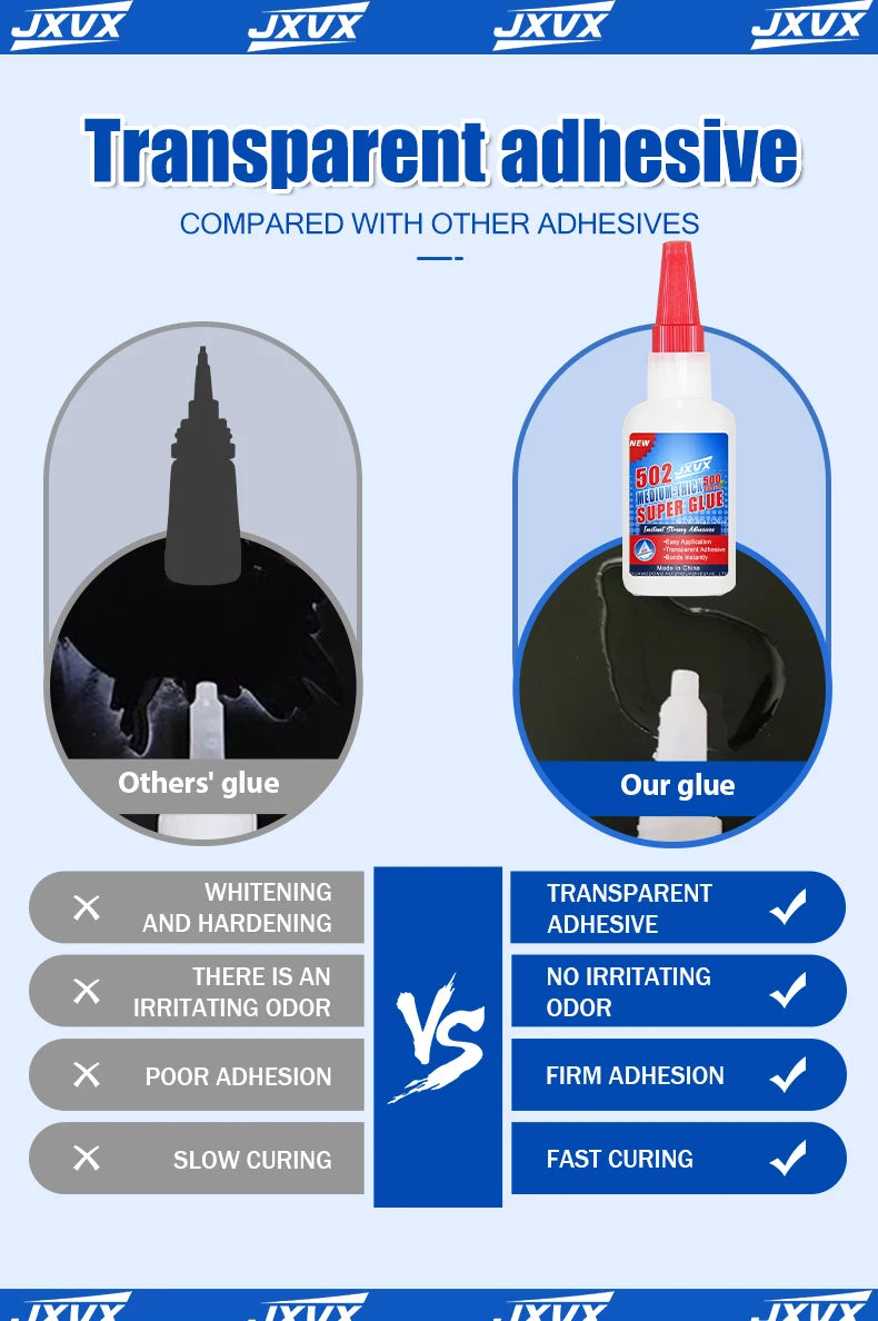 Professional Grade Super Glue – Extra Strong Instant Adhesive for Plastic, Metal, Wood & More