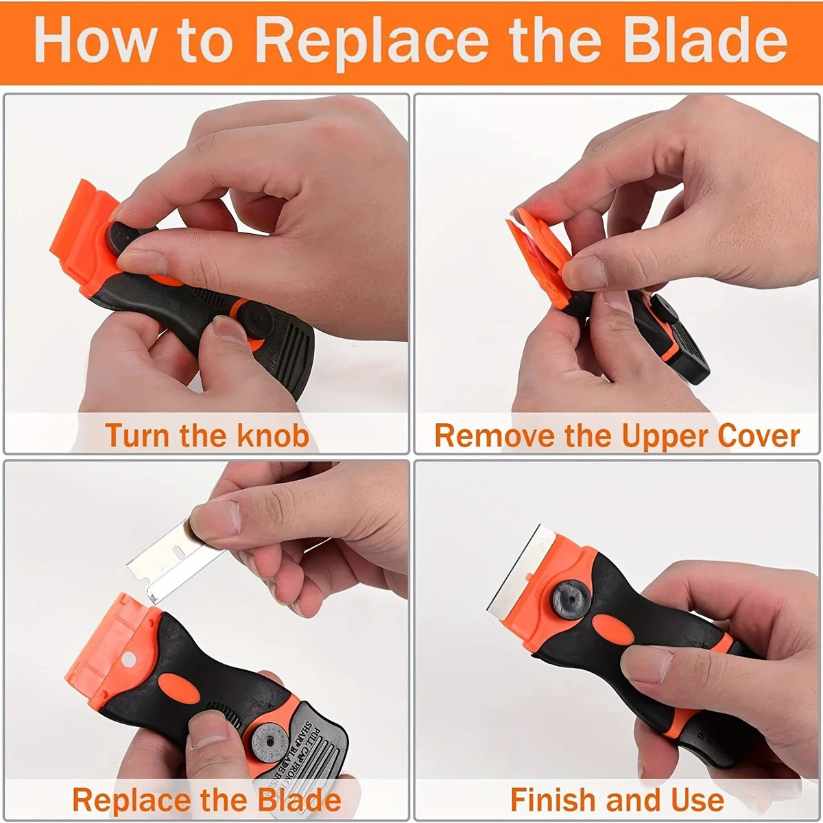 21-Piece Razor Blade Scraper Set with Replaceable Stainless Steel Blades