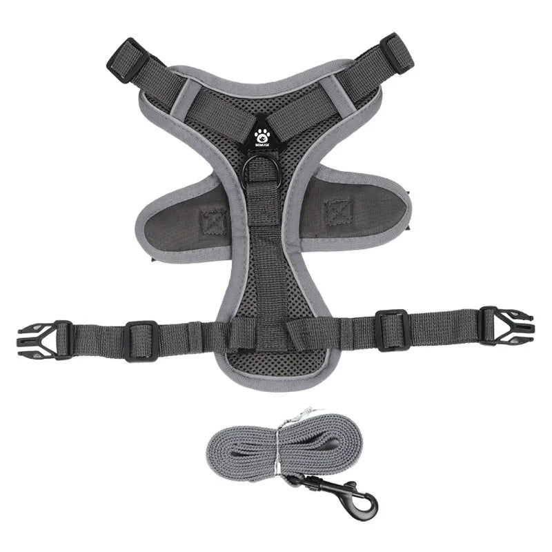 Adjustable Reflective Dog Harness & Leash Set