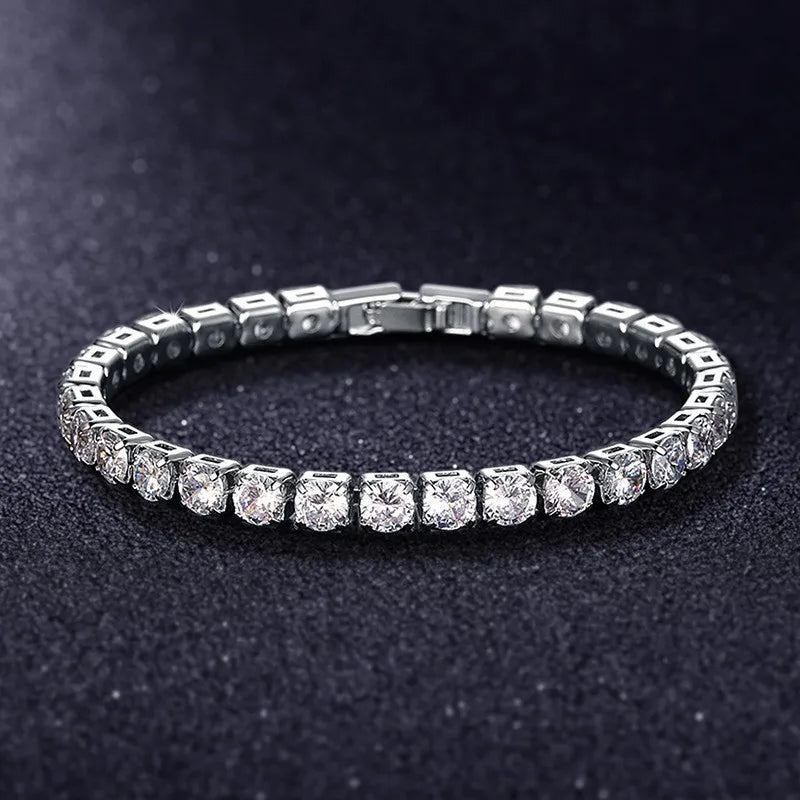 Iced-Out Cubic Zirconia Tennis Bracelet
