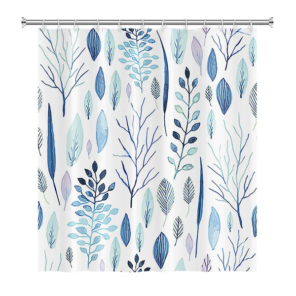 Floral Print Shower Curtain with Integrated Liner