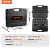 A black VEVOR impact socket set featuring 90 pieces of Cr-Mo Alloy Steel sockets.