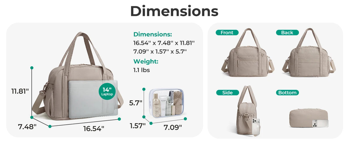 Expandable Travel Duffle Bag with TSA Toiletry Kit