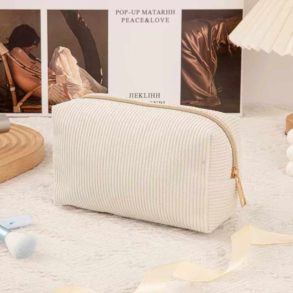 Large Capacity Corduroy Cosmetic Storage Bag