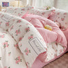 Floral Print 100% Cotton Duvet Cover Set with Two Pillow Shams