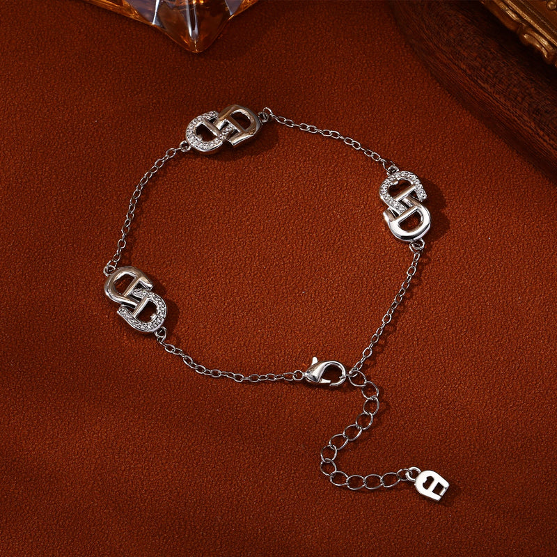 Double D CZ Gold-Plated Bracelet