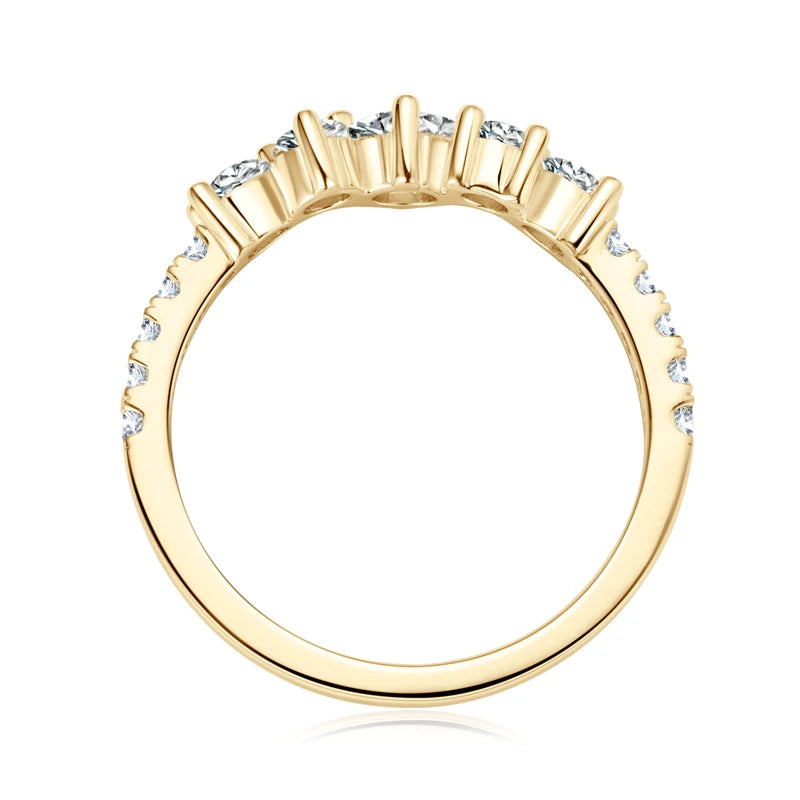 Classic Three-Stone Moissanite Engagement Ring in Sterling Silver