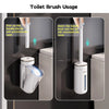 Wall-Mounted Disposable Toilet Brush Set with Refill Heads