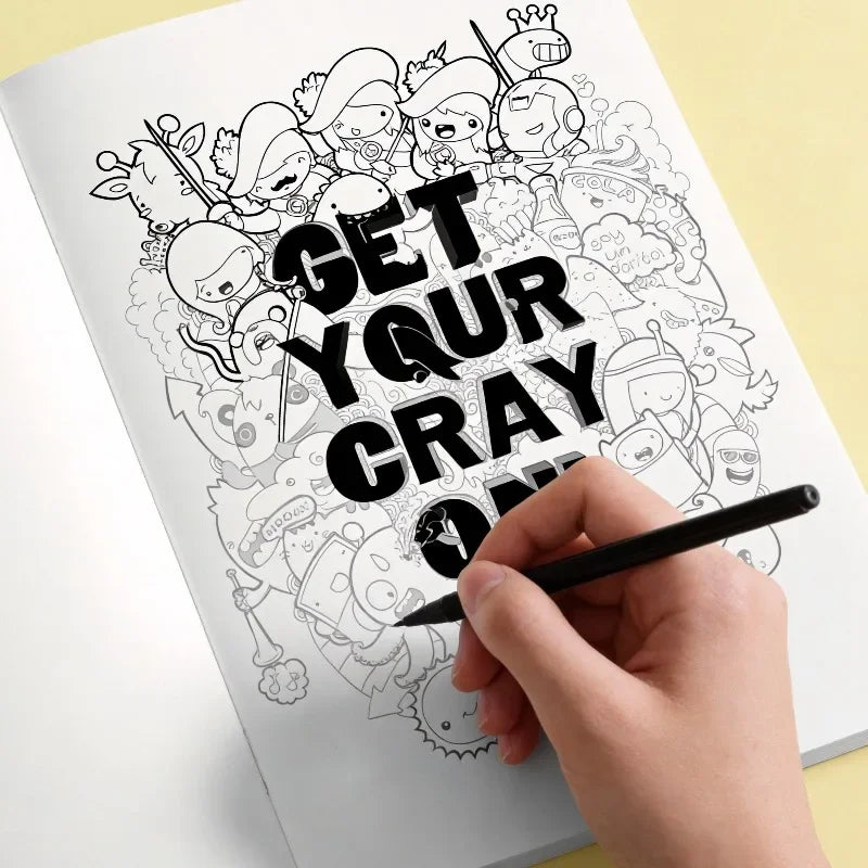 Adult Decompression Graffiti Coloring Book with 22 Unique Patterns