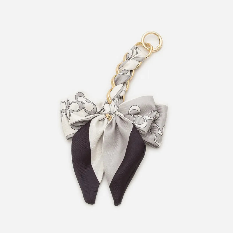 Elegant Bow Chain Bag Strap with Hanging Charm