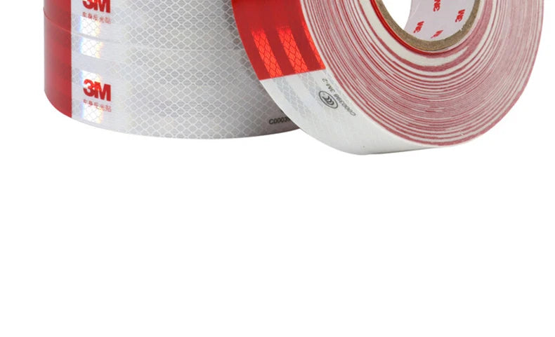 Roll of red and white reflective decals for trucks and vehicles