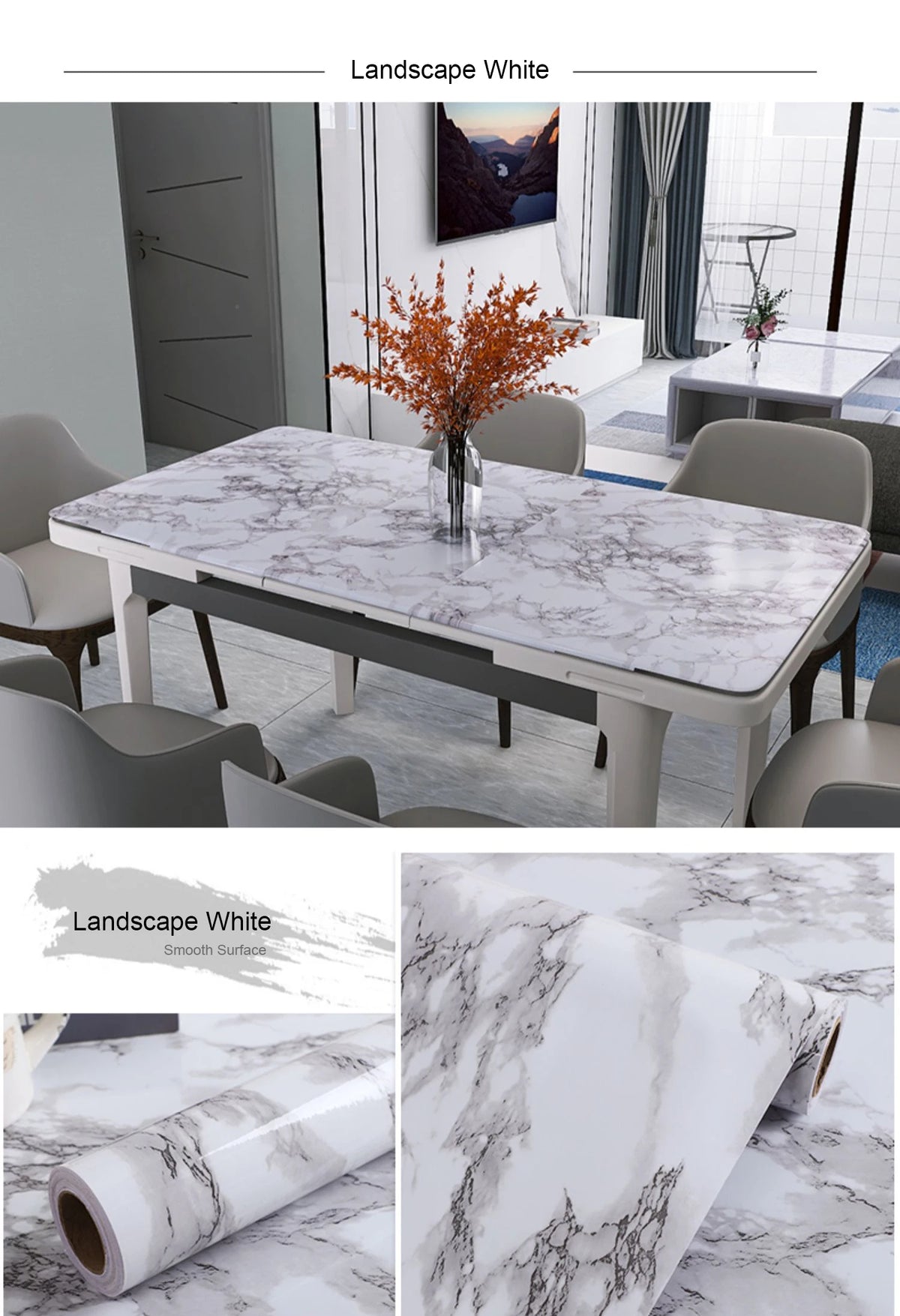 Black Self-Adhesive Waterproof Wallpaper for Kitchen & Furniture Renovation