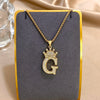 Crown Letter Pendant Necklace