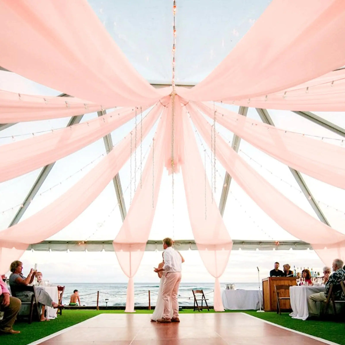 Sheer Chiffon Ceiling Drapes for Weddings & Events