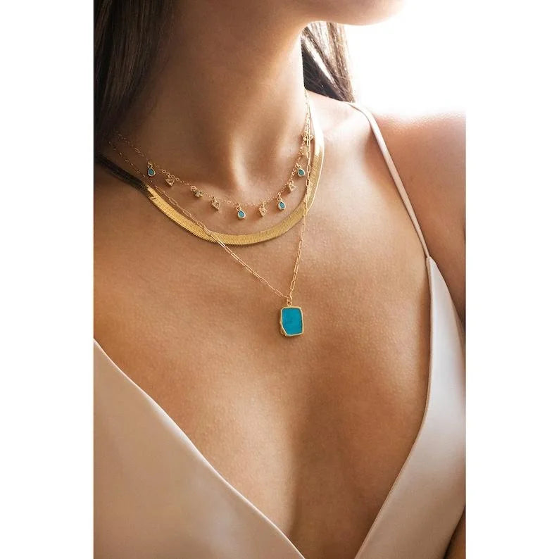 Turquoise Beaded Layering Necklace