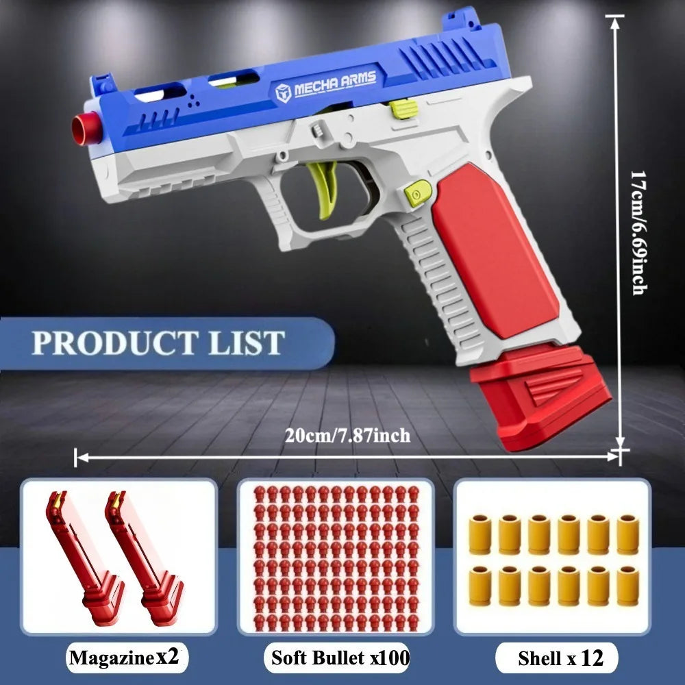 Building Block Toy Gun with Continuous Firing Blowback Action