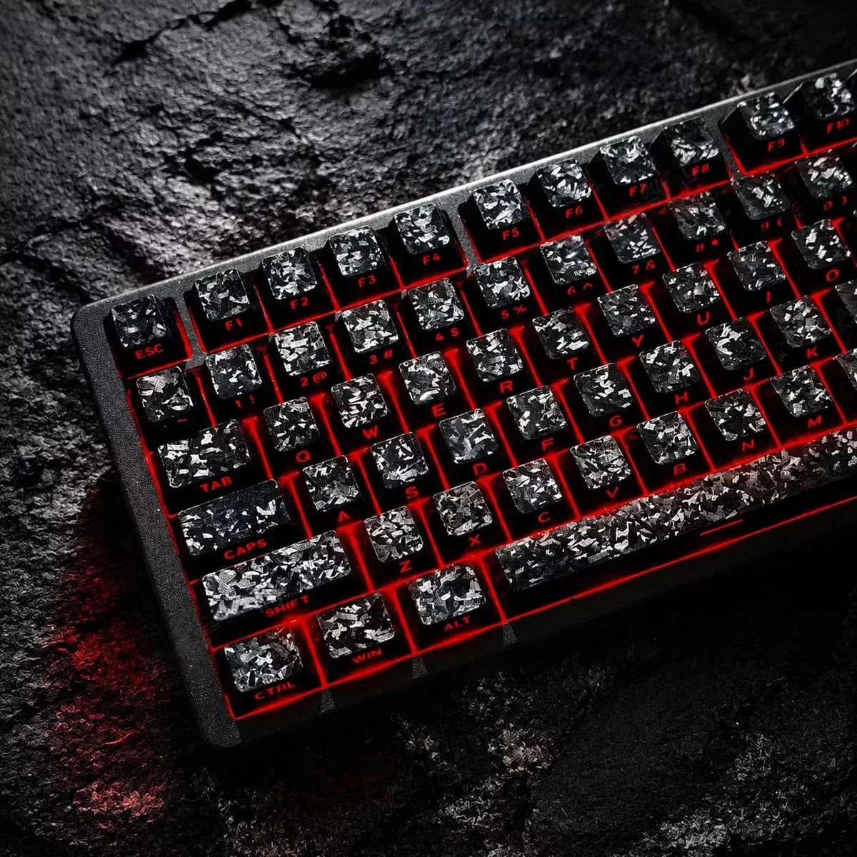 Carbon Pattern Side-Printed Keycap Set for MX-Style Keyboards