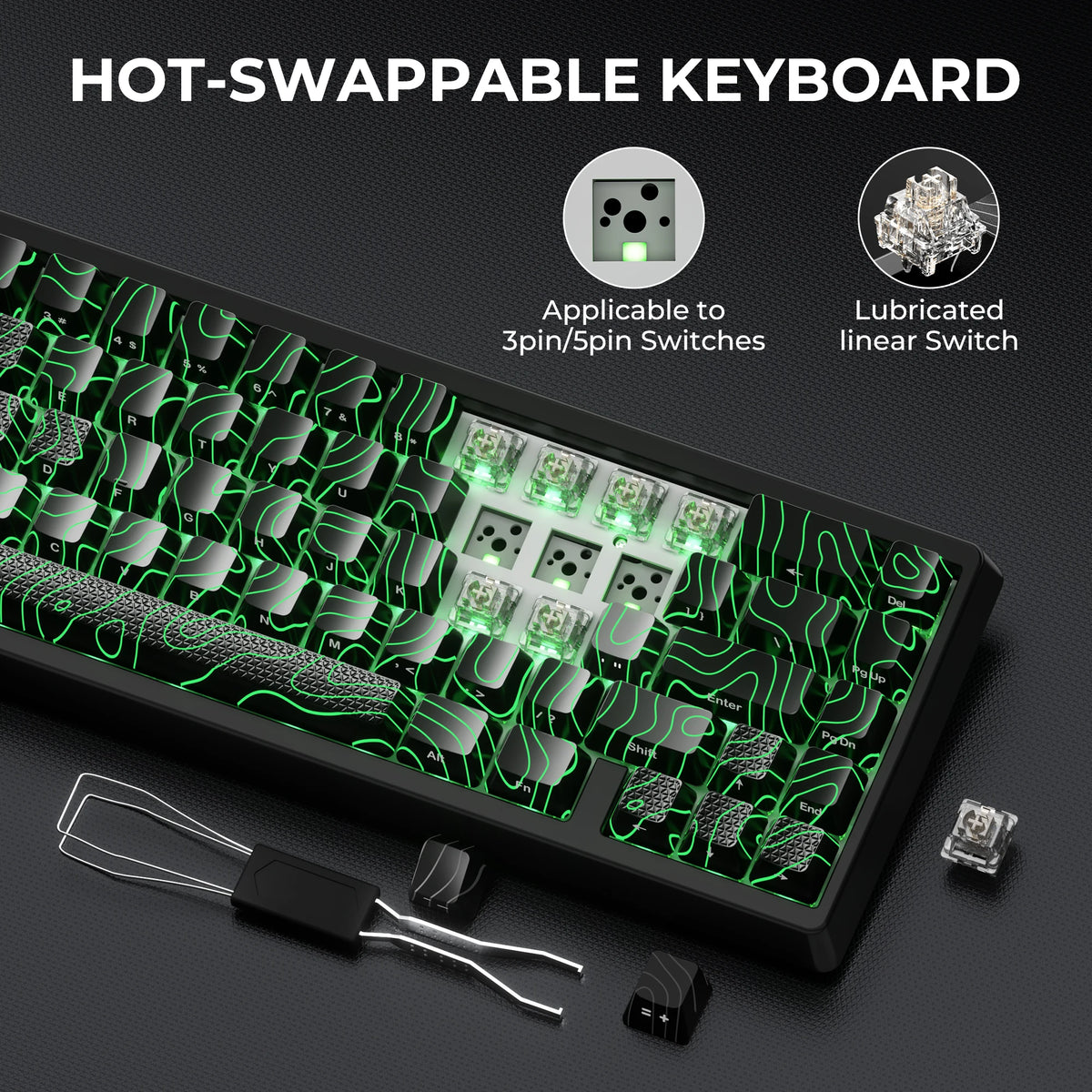 JadeStone 67-Key Wireless Mechanical Keyboard with IMD-Tech Keycaps