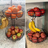 2-Tier Countertop Fruit Basket with Banana Hanger