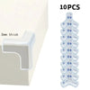 Zehn transparente PVC-Sicherheitsstreifen für Möbel- und Tischkanten, 5 mm dick.