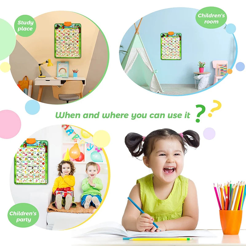 Interactive Alphabet & Number Learning Wall Chart for Toddlers