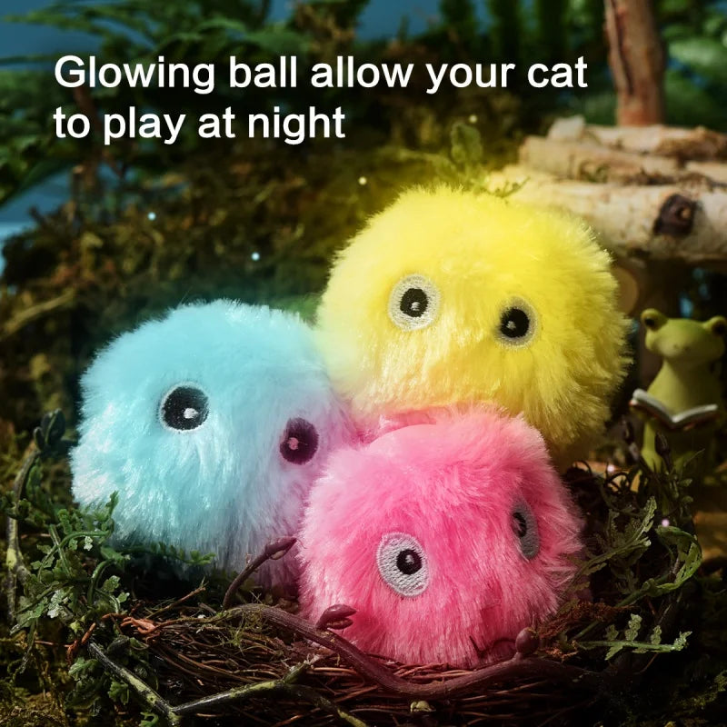 Interactive Plush Cat Toy Ball with Realistic Animal Sounds