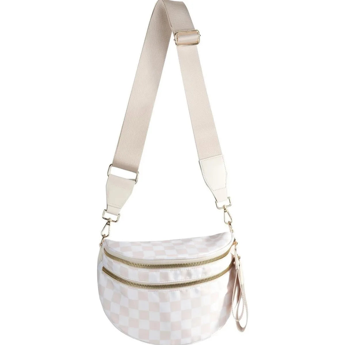 Women's Checkered Multi-Function Crossbody Waist Bag