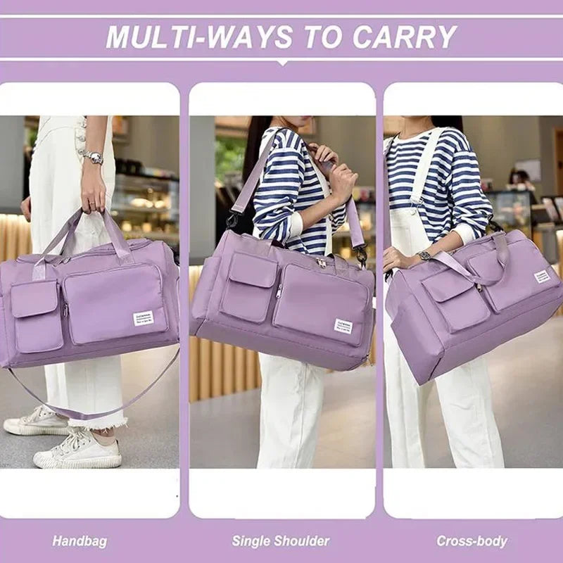 Large Capacity Travel Duffle Bag with Shoe Compartment