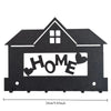 Black rustic iron wall hooks featuring a house silhouette and the word HOME for organization