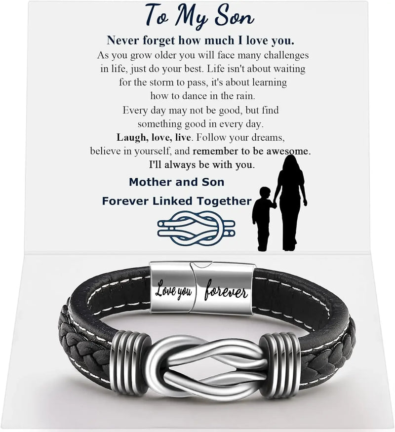 Infinity Knot Leather Bracelet for Men