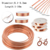 Rolls of copper wire with various diameters and lengths for jewelry making and electrical projects
