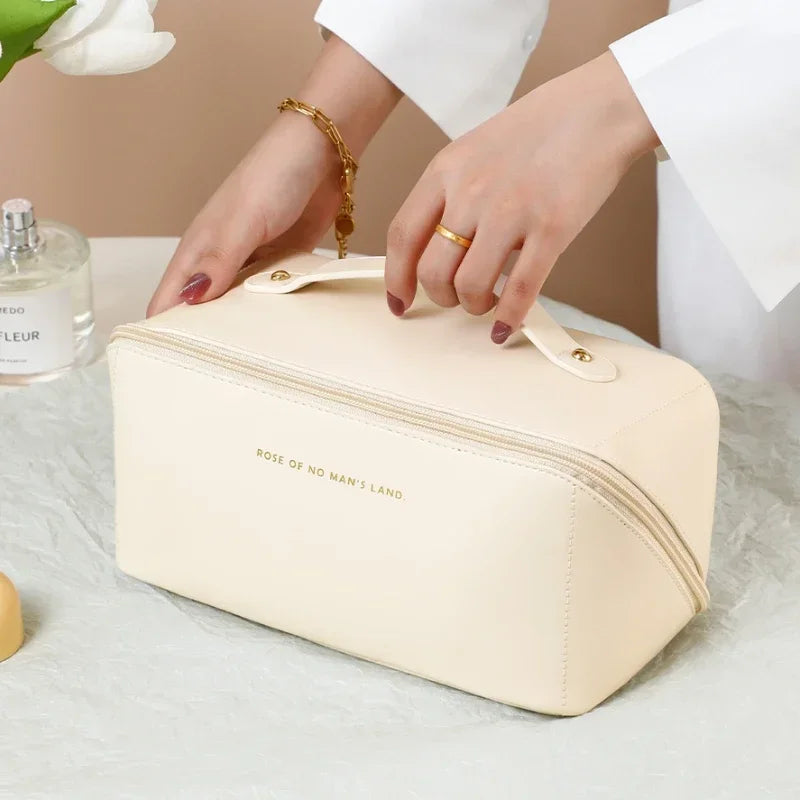 Large Capacity PU Leather Cosmetic Travel Bag