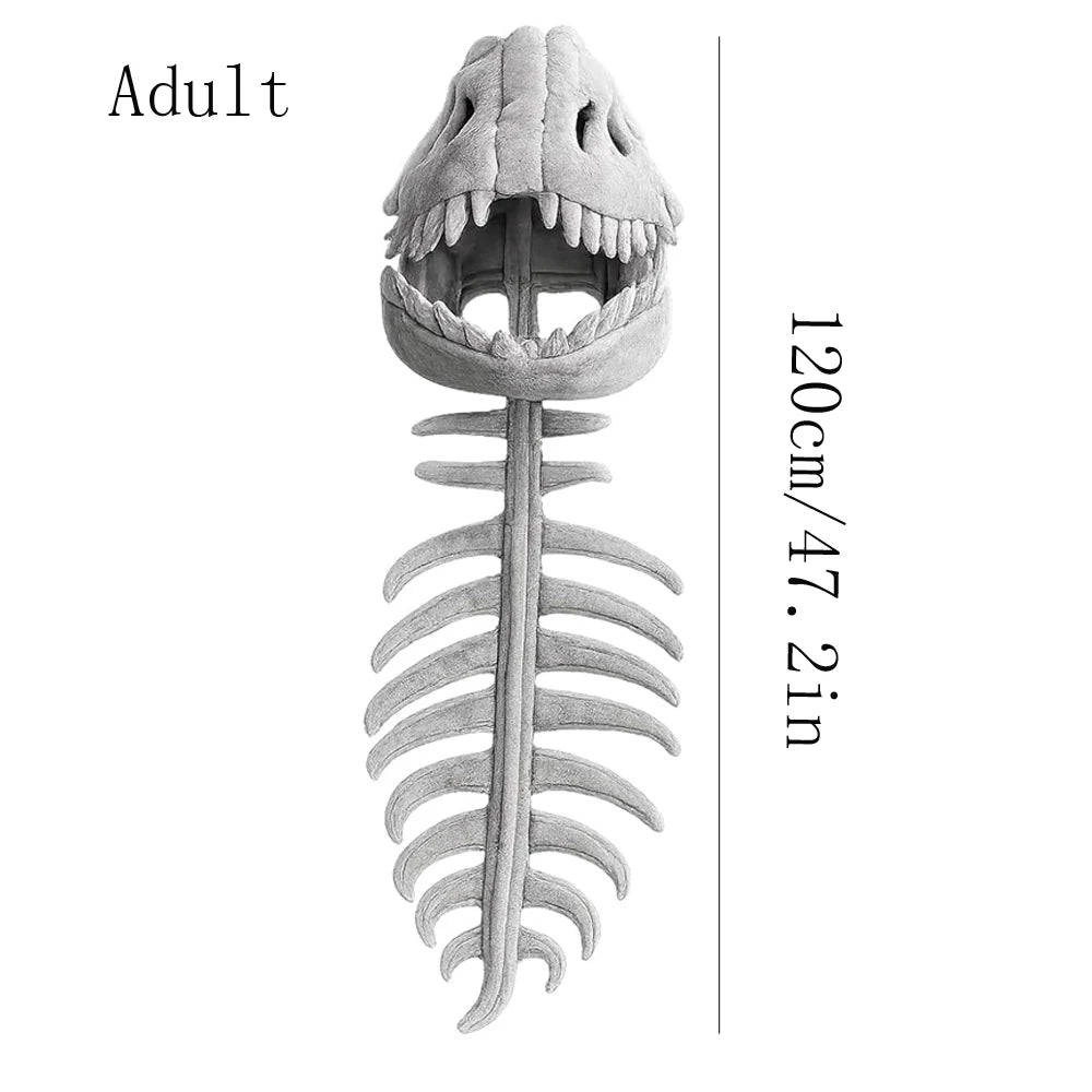 Funny Dinosaur Skeleton Plush Hat Costume