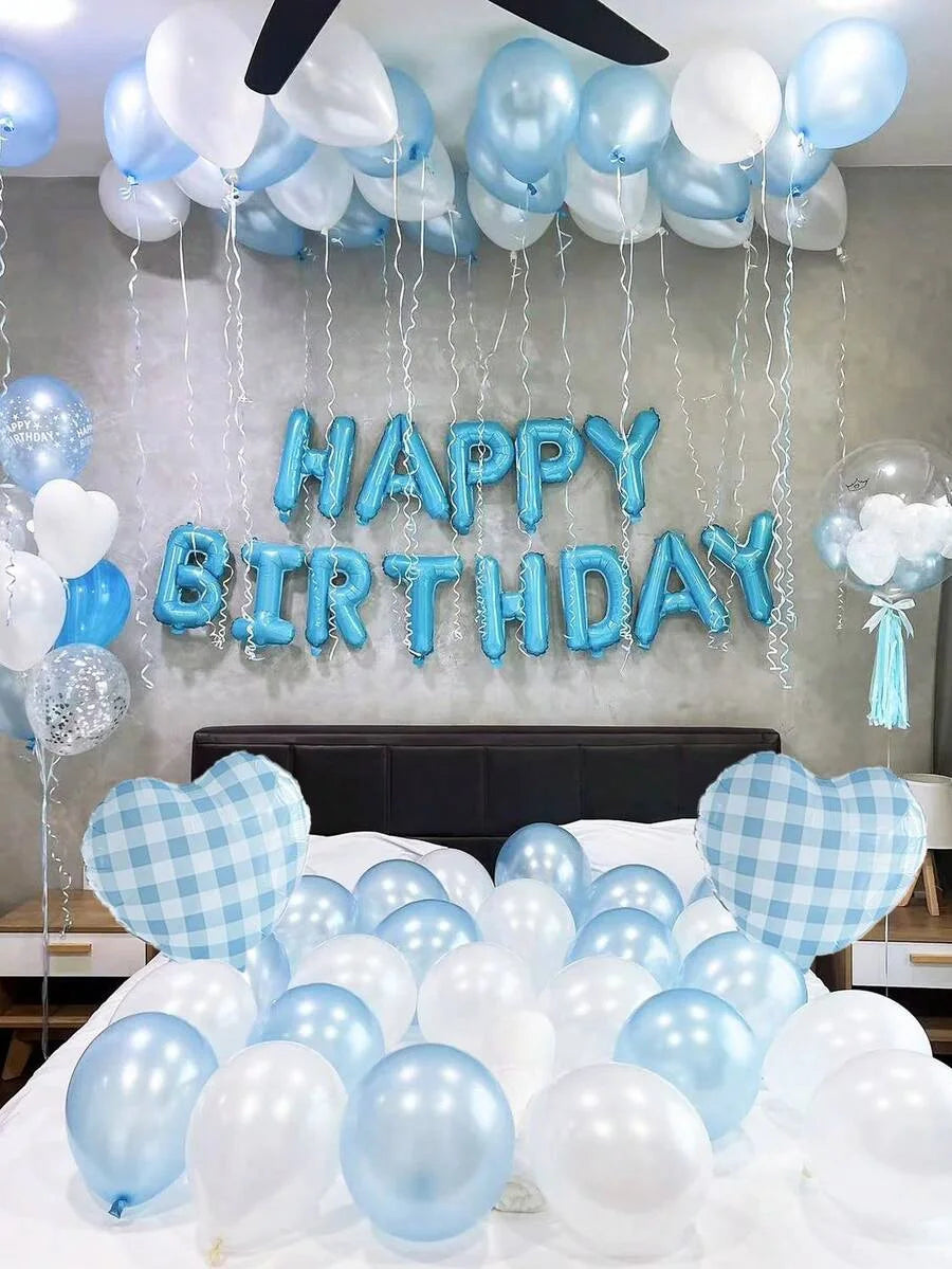 Happy Birthday Foil Balloon Set with Banner