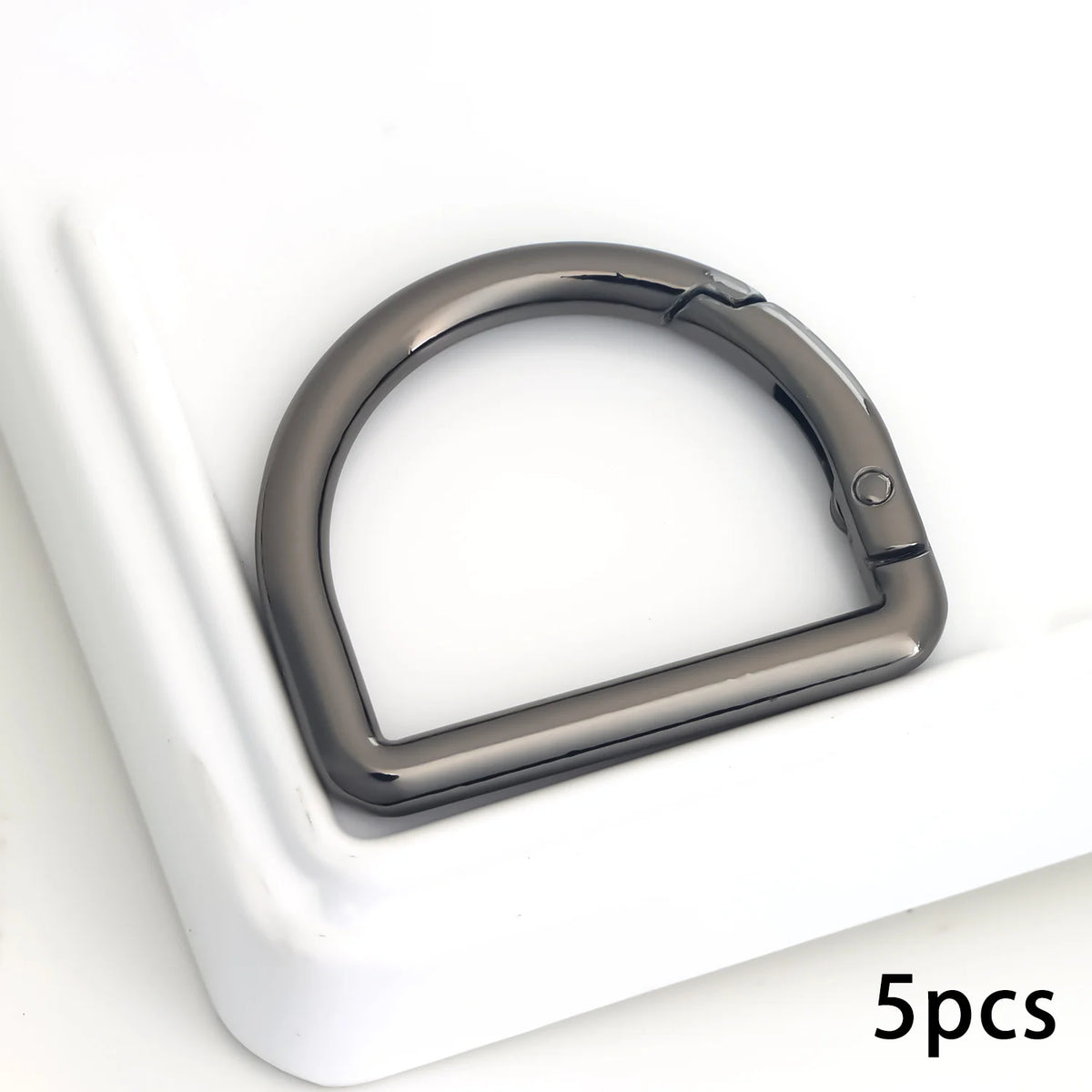 Stainless Steel D-Ring Clips with Snap Hooks for Bags and Keychains (Set of 5)