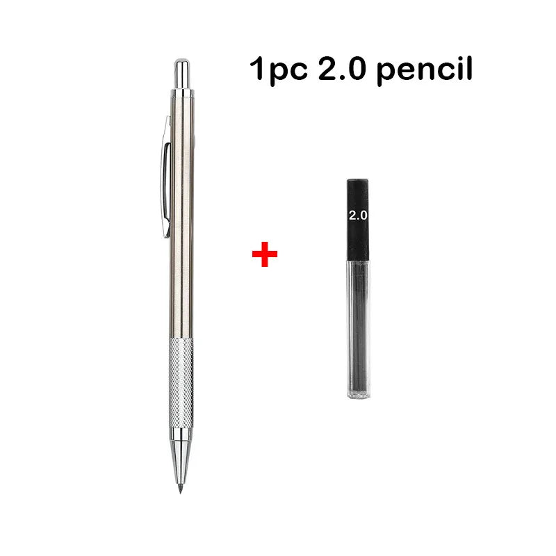 Full Metal Mechanical Pencil Set with Assorted Lead Sizes