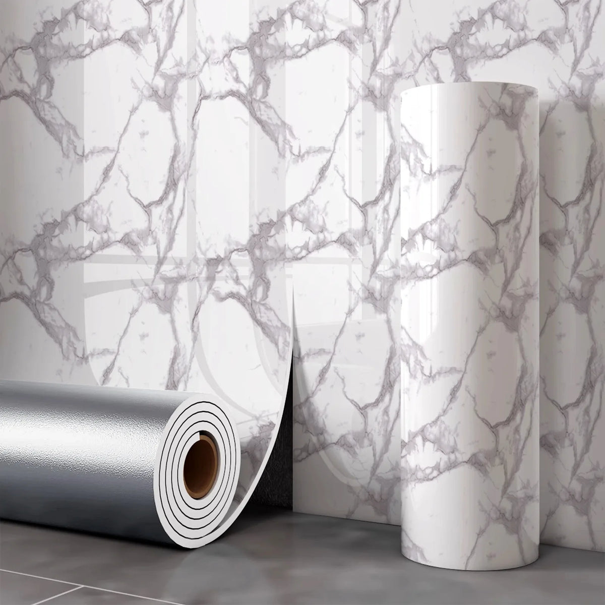 Roll of self-adhesive marble wall sticker for kitchen and bathroom