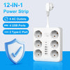 6-Outlet Wall Socket Extender with 4 USB & 2 Type-C Ports