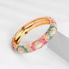 Enamel Bangle Bracelet with Rose Gold Plating