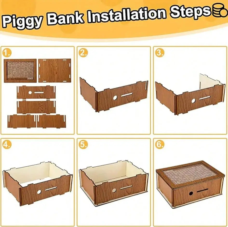 Wooden Savings Challenge Money Box