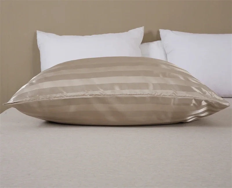 Luxurious Satin Stripe Pillowcase with Envelope Closure