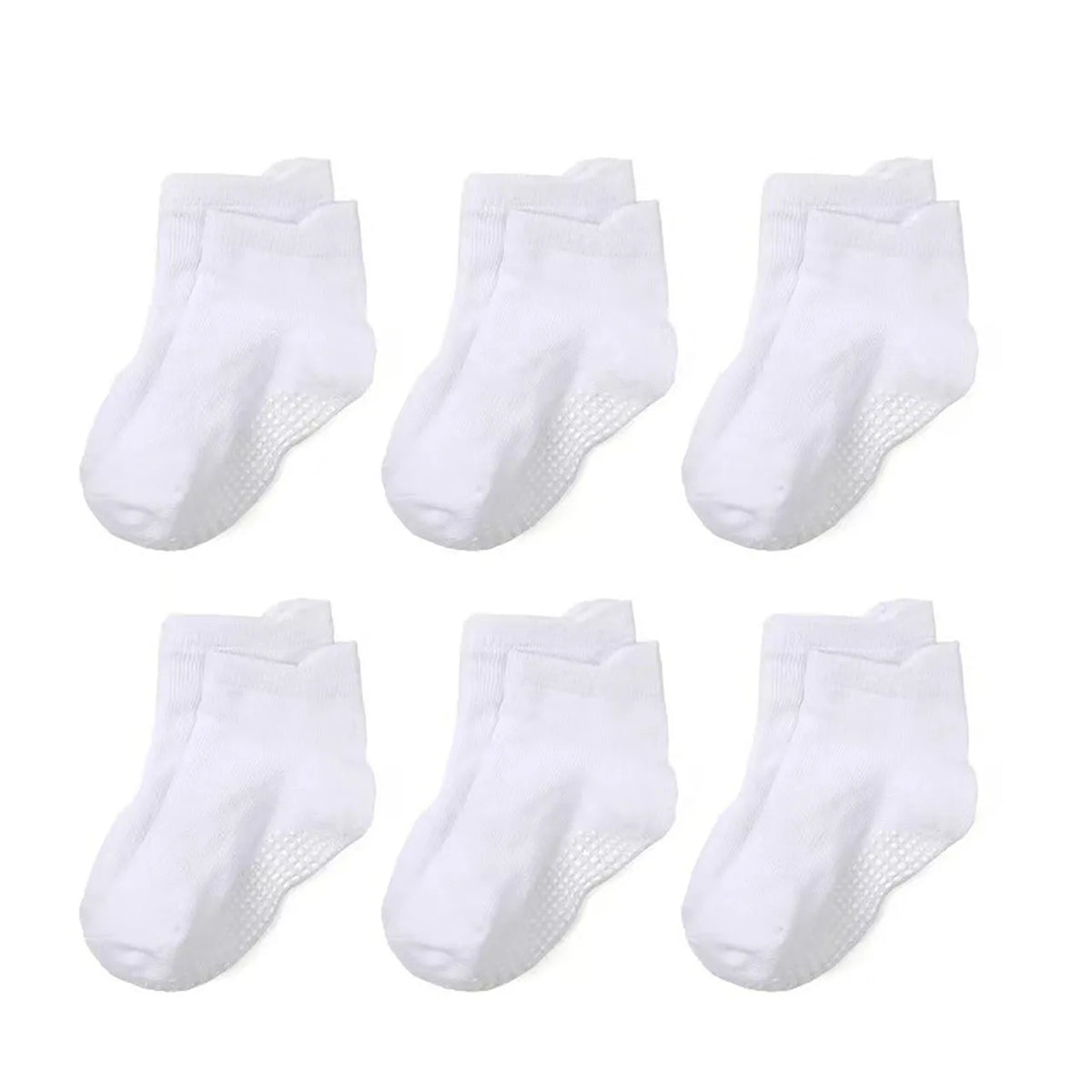 Baby Cotton Anti-Slip Socks (6-Pack) for Toddlers