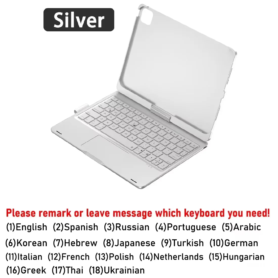 360° Rotating iPad Keyboard Case with Touchpad