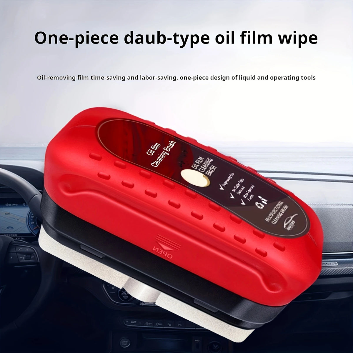 Car Windshield Oil Film Cleaning Brush with Sponge Applicator
