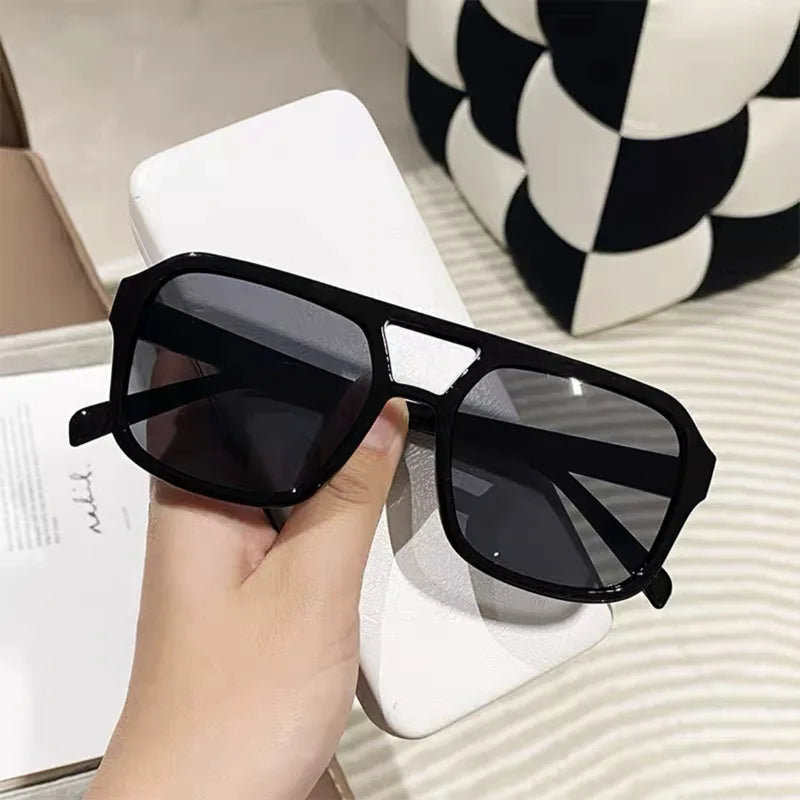 Double Beam Rectangle Sunglasses