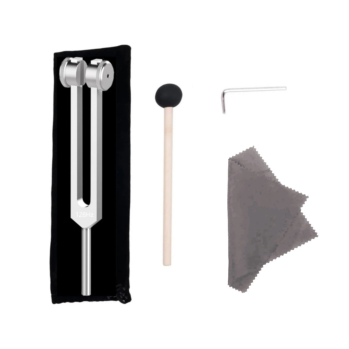 128Hz Aluminum Alloy Tuning Fork Set for Sound Therapy and Chakra Balancing