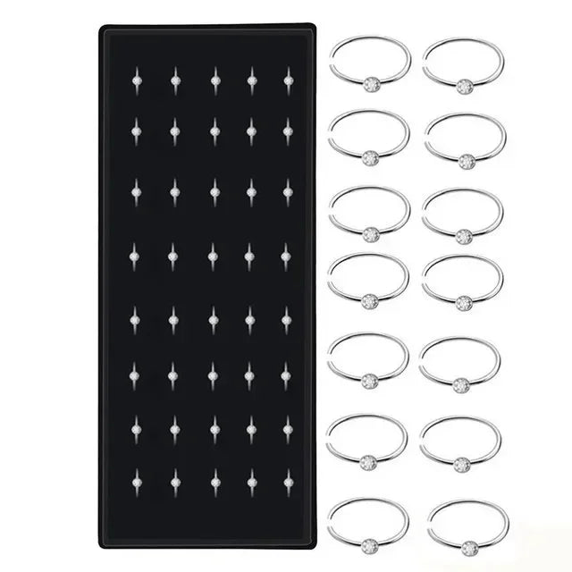 Stainless Steel Nose Studs with Crystal Accents
