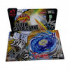 A box of a 4D Metal Fusion Battle Set with Launcher spinning top toy featuring a blue and yellow design.