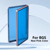 A blue trading card protective display case shown next to a pink version, labeled for BGS.