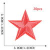 A single orange star embroidery patch is shown against a measurement scale, indicating its size of 3.0cm or 1.2inch.